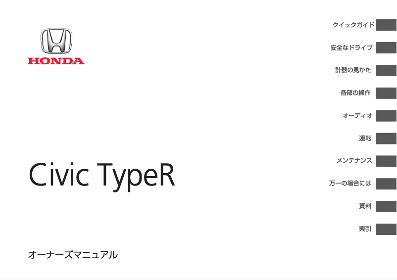 Page 1 of the manual User Manual Honda Civic Type R (2015)