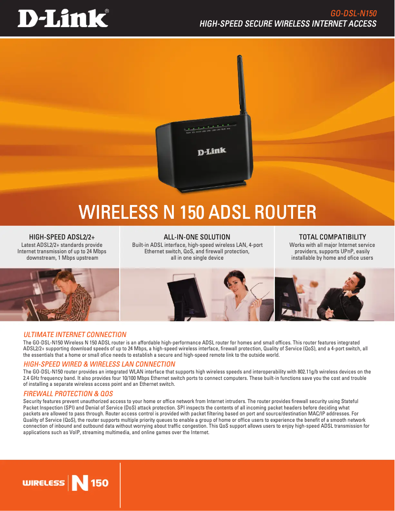 Image de la première page du manuel de l'appareil GO-DSL-N150