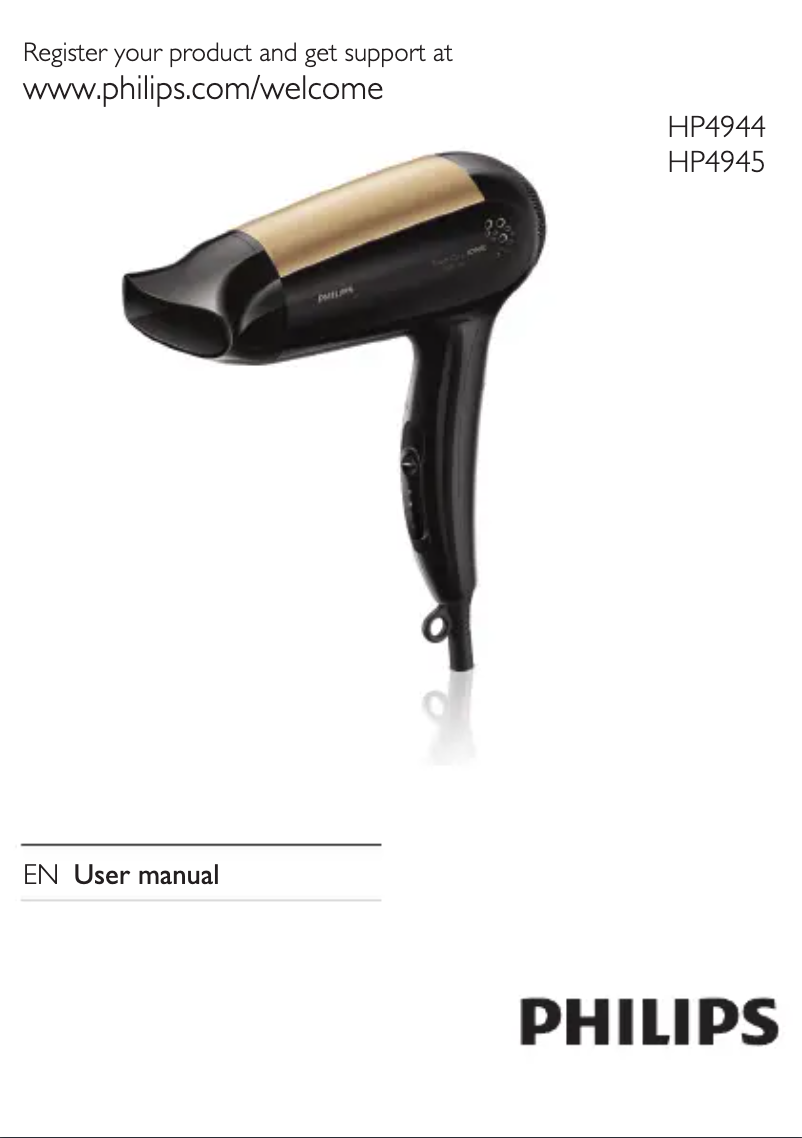 Page 1 of the manual User Manual Philips HP4945