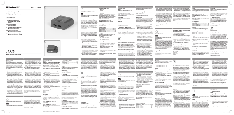 Page 1 of the manual User Manual Einhell TE-CP 18 Li USB-Solo
