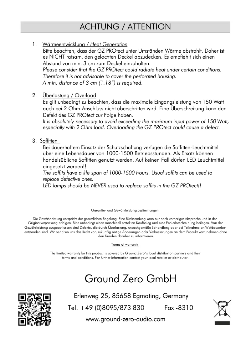 First page image of the manual for GZ PROTECT