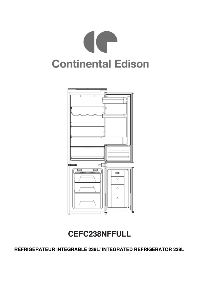Page 1 of the manual User Manual Continental Edison CEFC238NFFULL