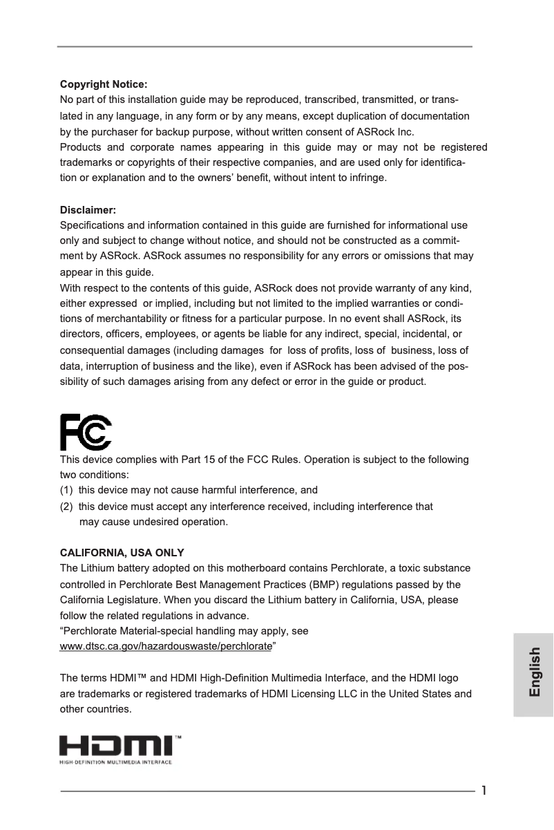 Image de la première page du manuel de l'appareil H61M-HVGS