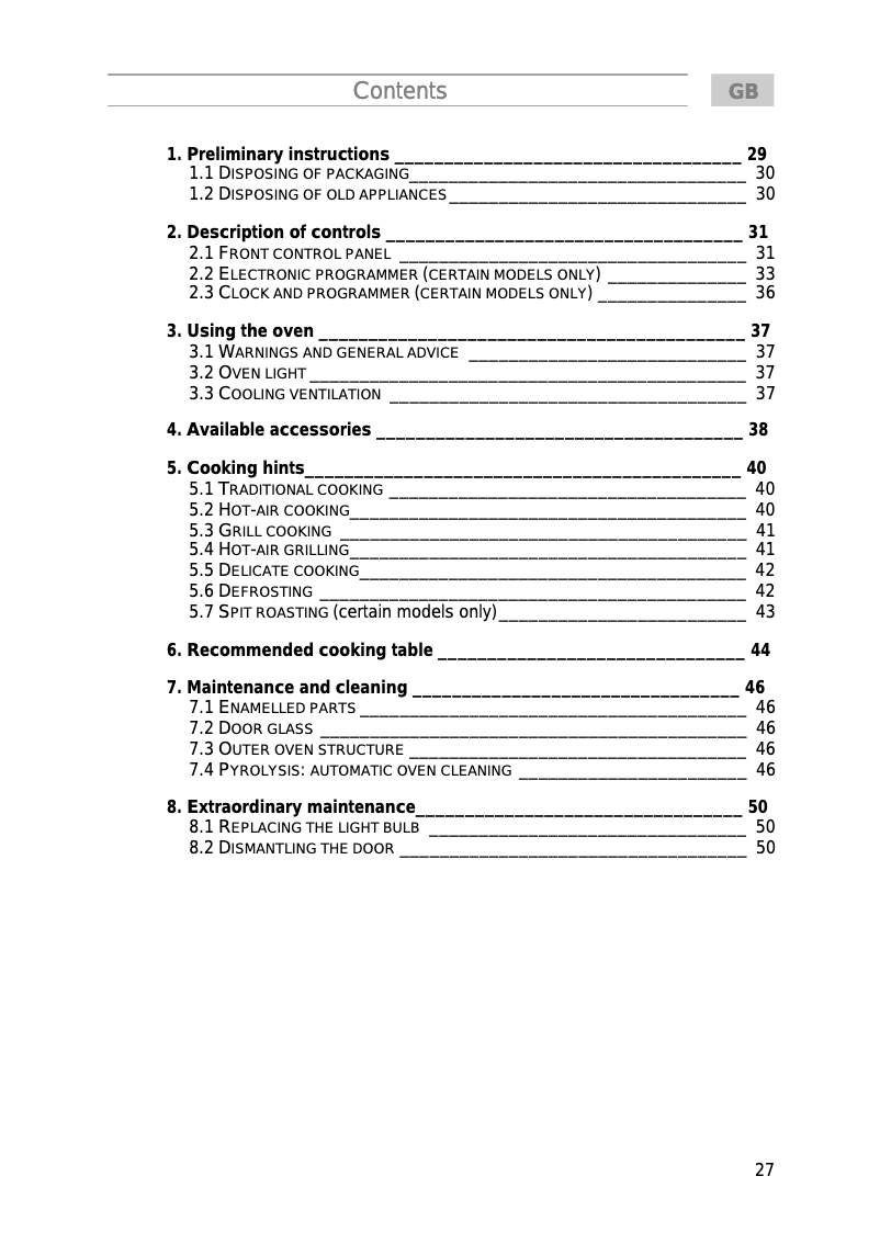 Page 1 of the manual User Manual Smeg SE 1055 MFX