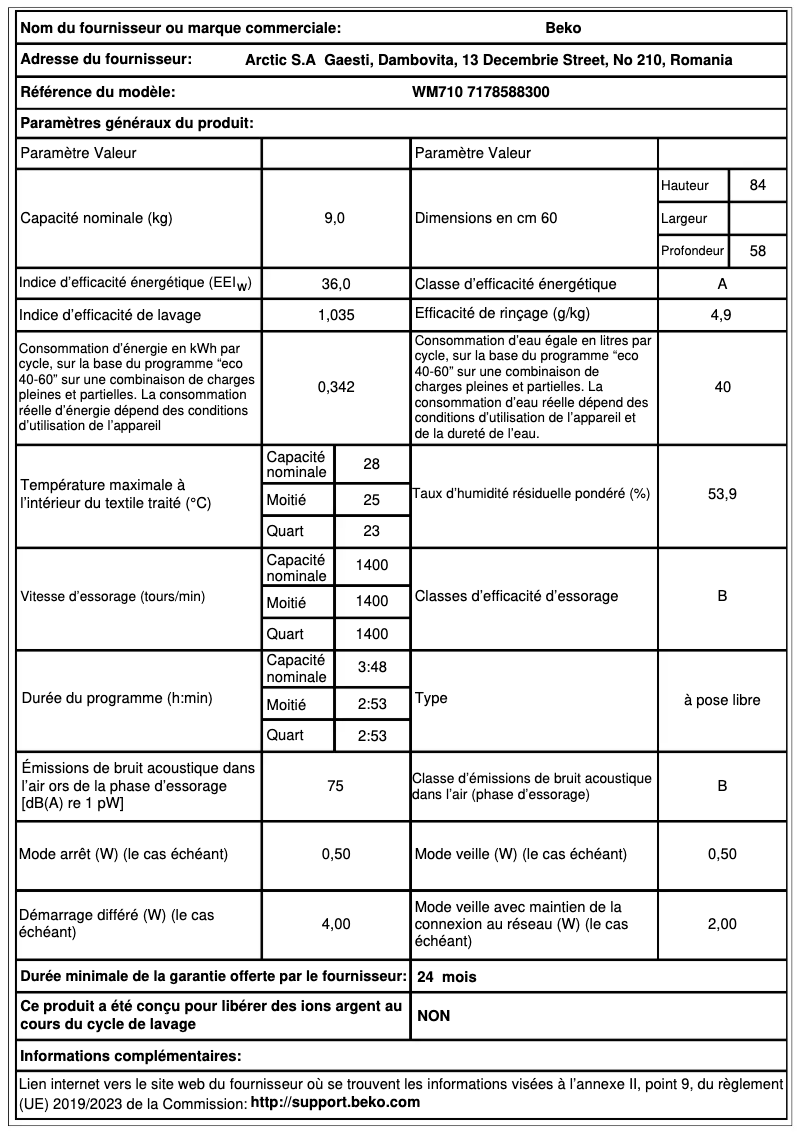 First page image of the manual for WM710