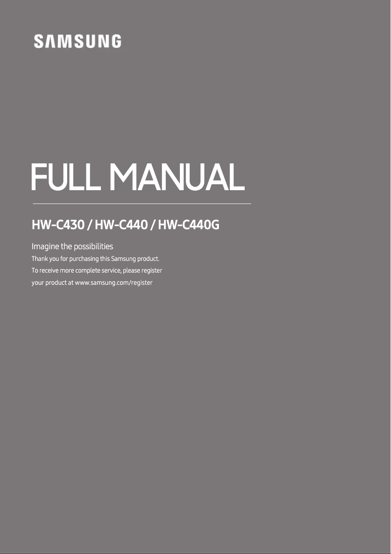Page 1 of the manual User Manual Samsung HW-C440G