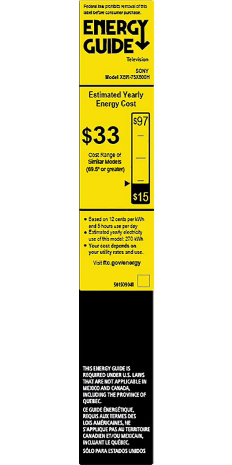 First page image of the manual for XBR75X800H