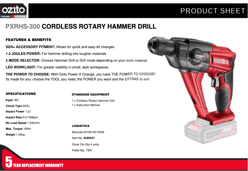 First page image of the manual for PXRHS-300