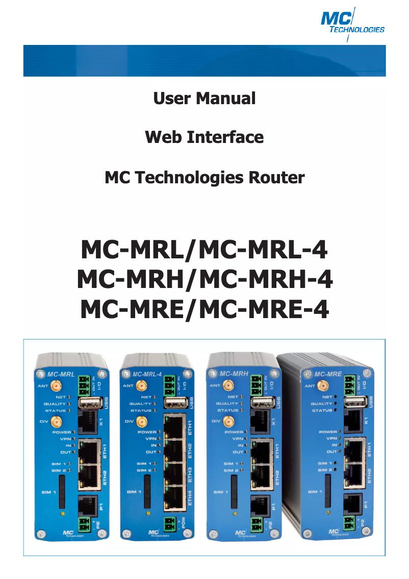 First page image of the manual for MC MRH-4