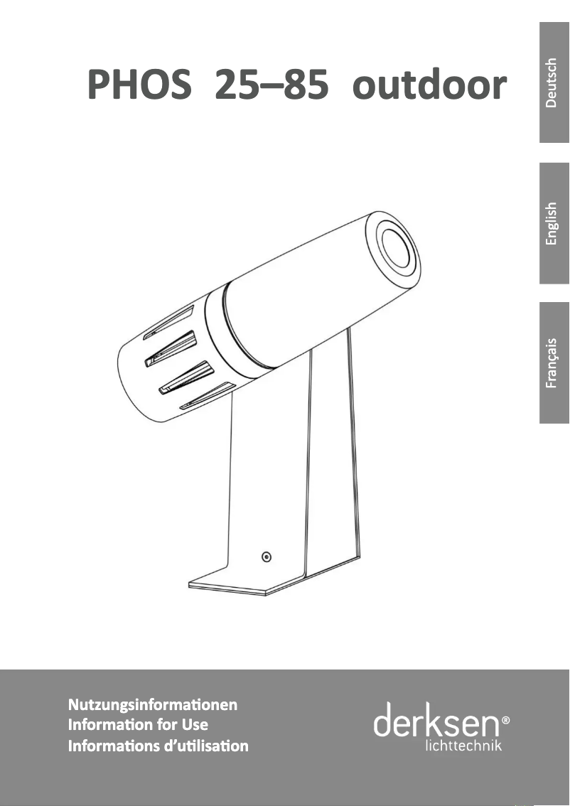 First page image of the manual for PHOS 25 outdoor