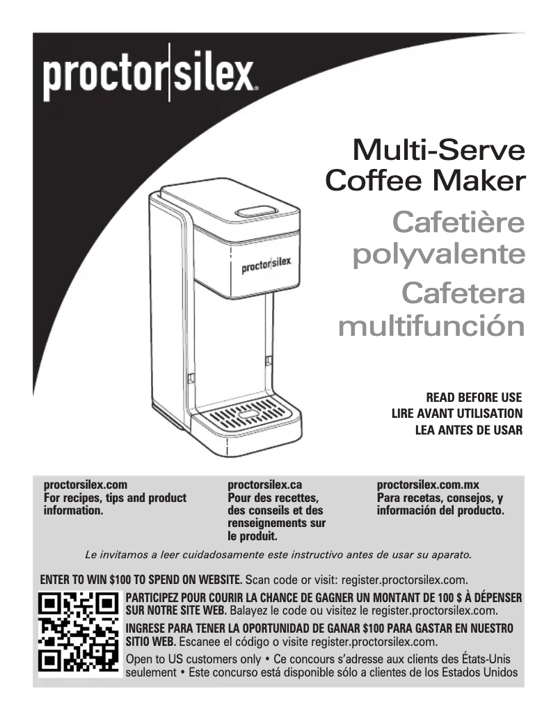 Page 1 de la notice Manuel utilisateur Proctor Silex 49919