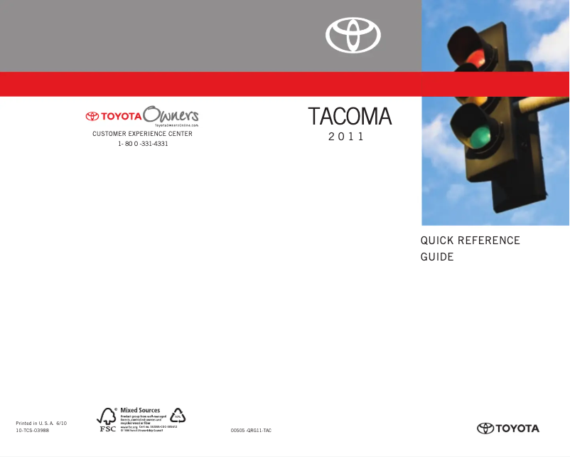 Page 1 of the manual User Manual Toyota Tacoma (2011)