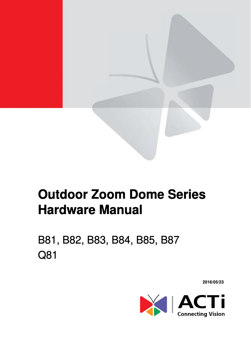 Page 1 of the manual User Manual ACTi Q81