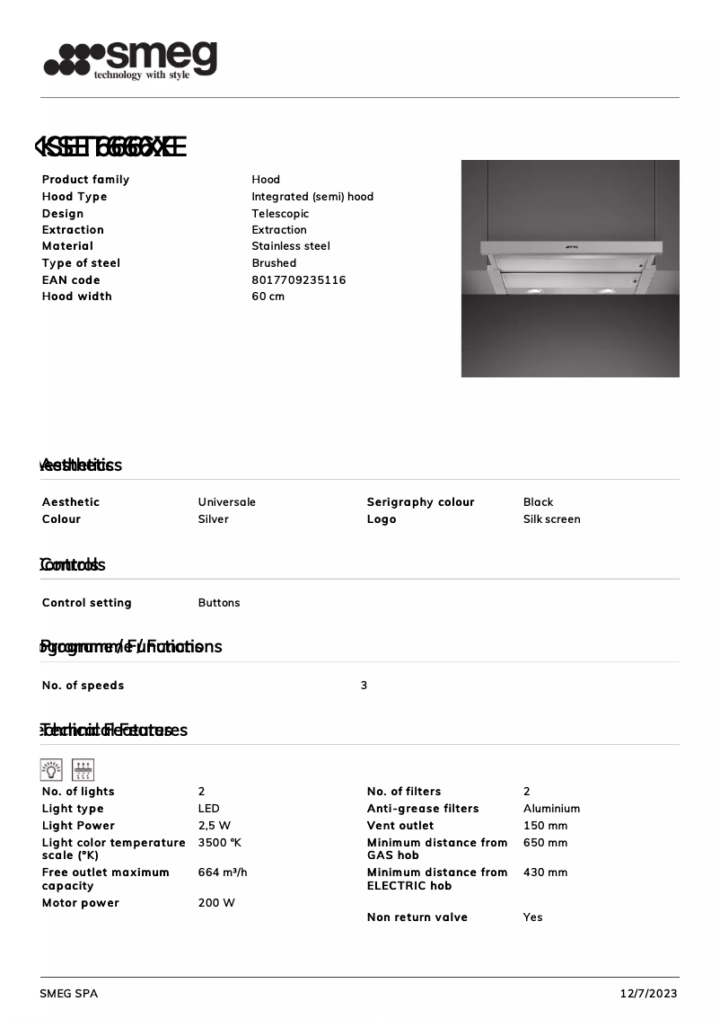 First page image of the manual for KSET666XE