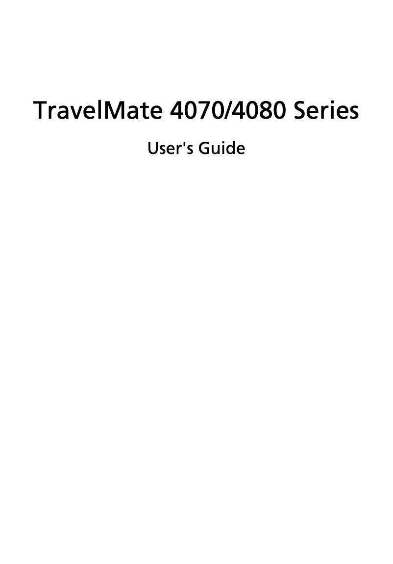 Page 1 of the manual User Manual Acer TravelMate 4070