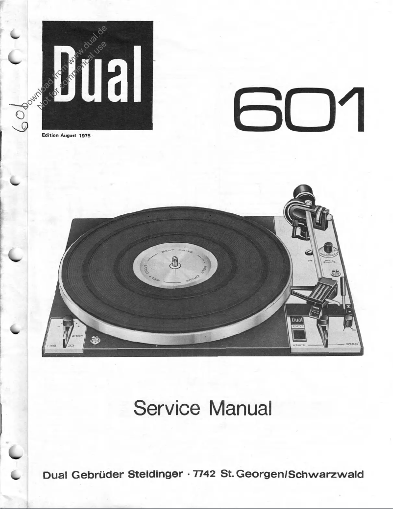 First page image of the manual for 601