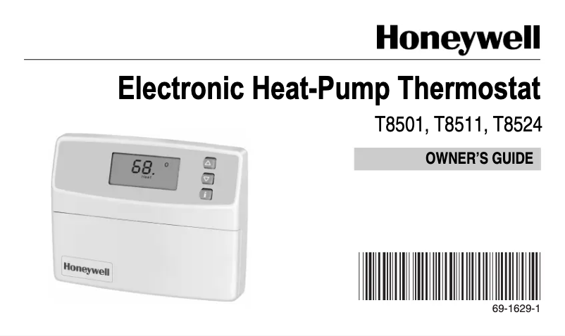Page 1 of the manual User Manual Honeywell T8524