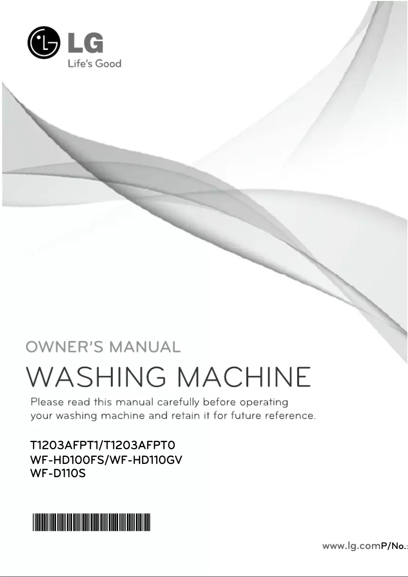 First page image of the manual for WF-HD110GV