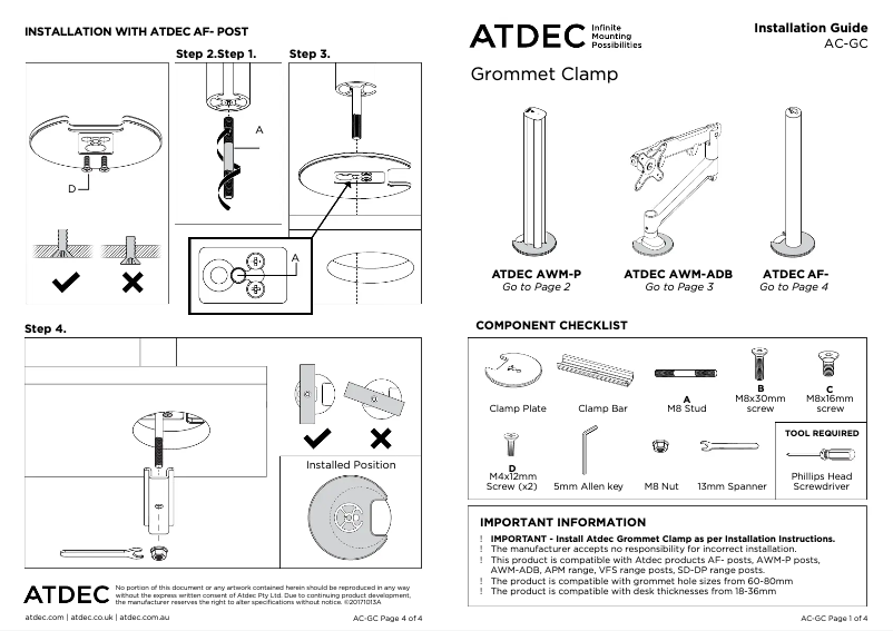 First page image of the manual for AC-GC-B