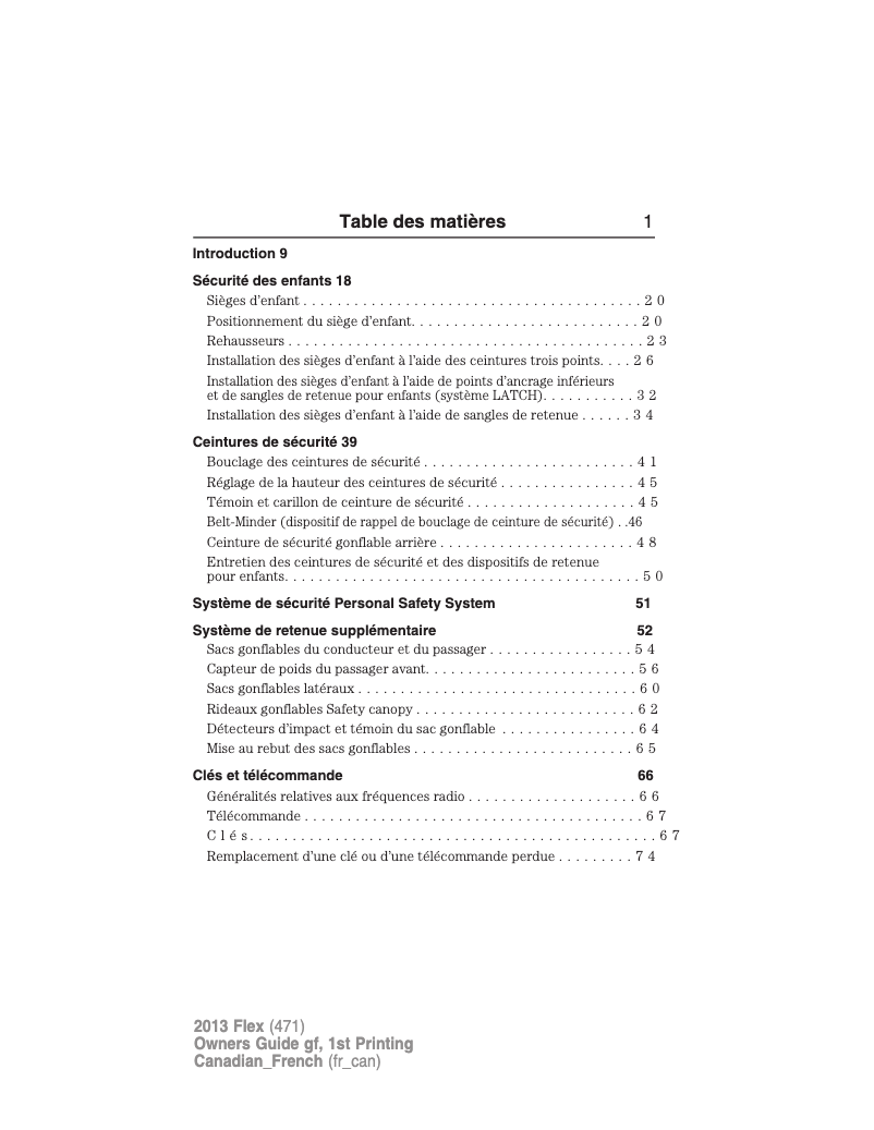 First page image of the manual for Flex (2013)