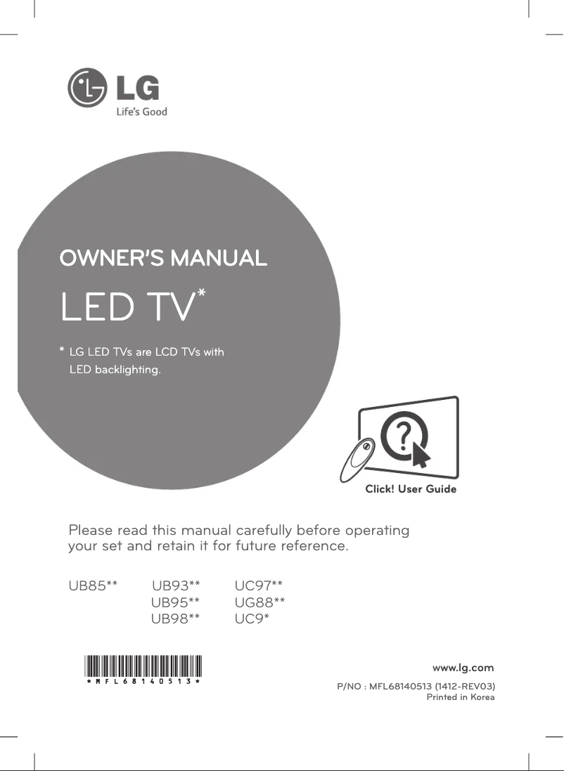 Page 1 of the manual User Manual LG 65UB989Y