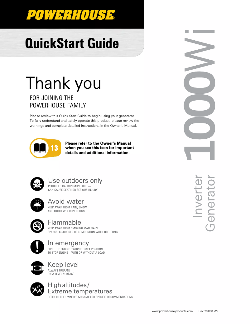 First page image of the manual for 1000Wi