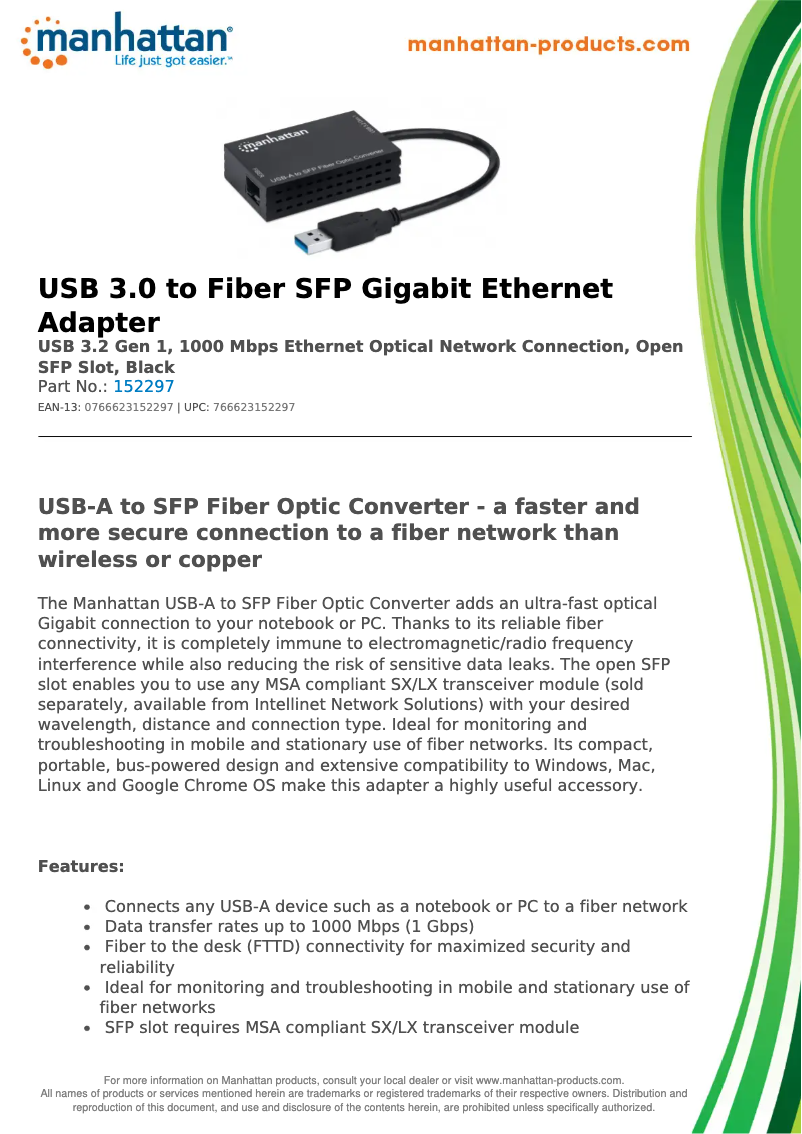 First page image of the manual for 152297