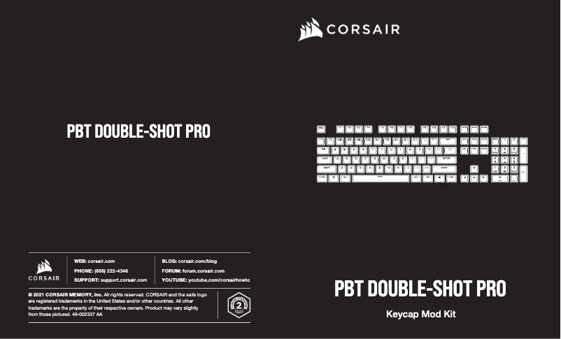 First page image of the manual for PBT Double-Shot Pro
