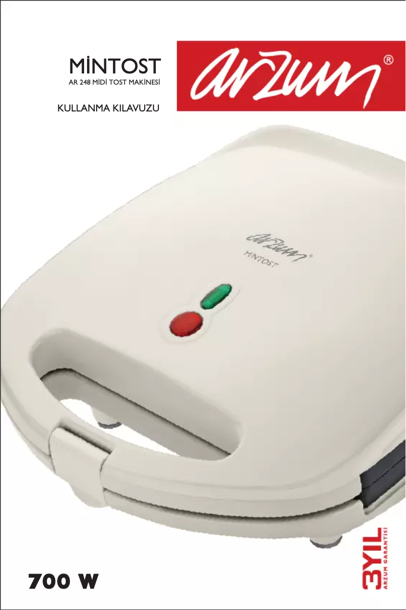 Page 1 de la notice Manuel utilisateur Arzum AR248