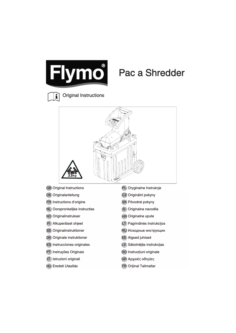 Page 1 de la notice Manuel utilisateur Flymo Pac a