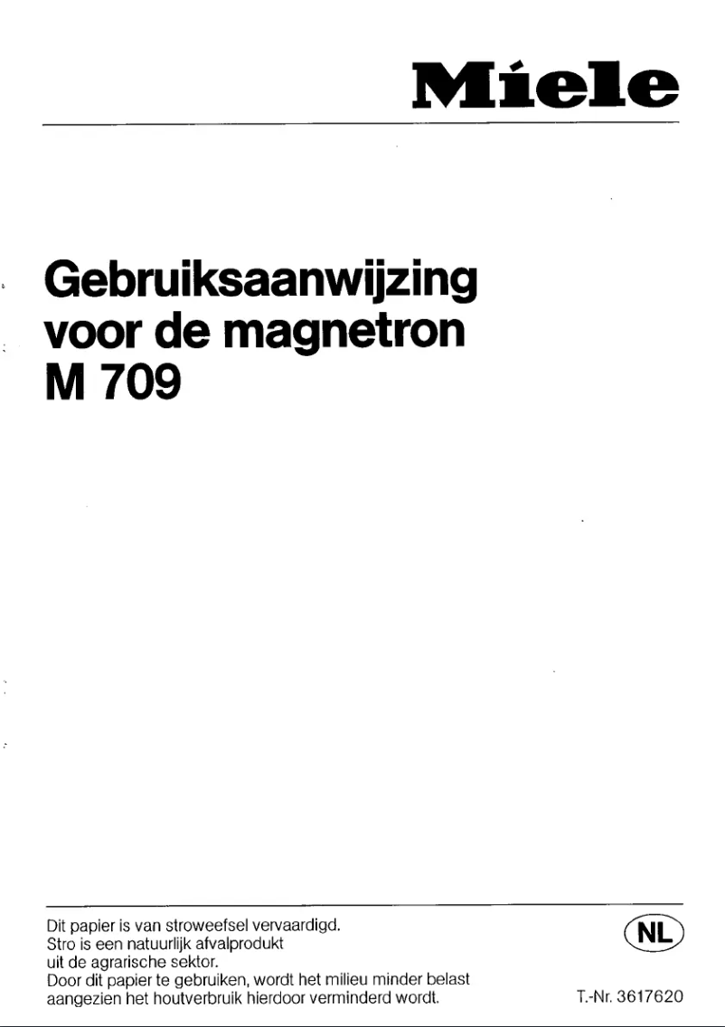 Page 1 of the manual User Manual Miele M 709