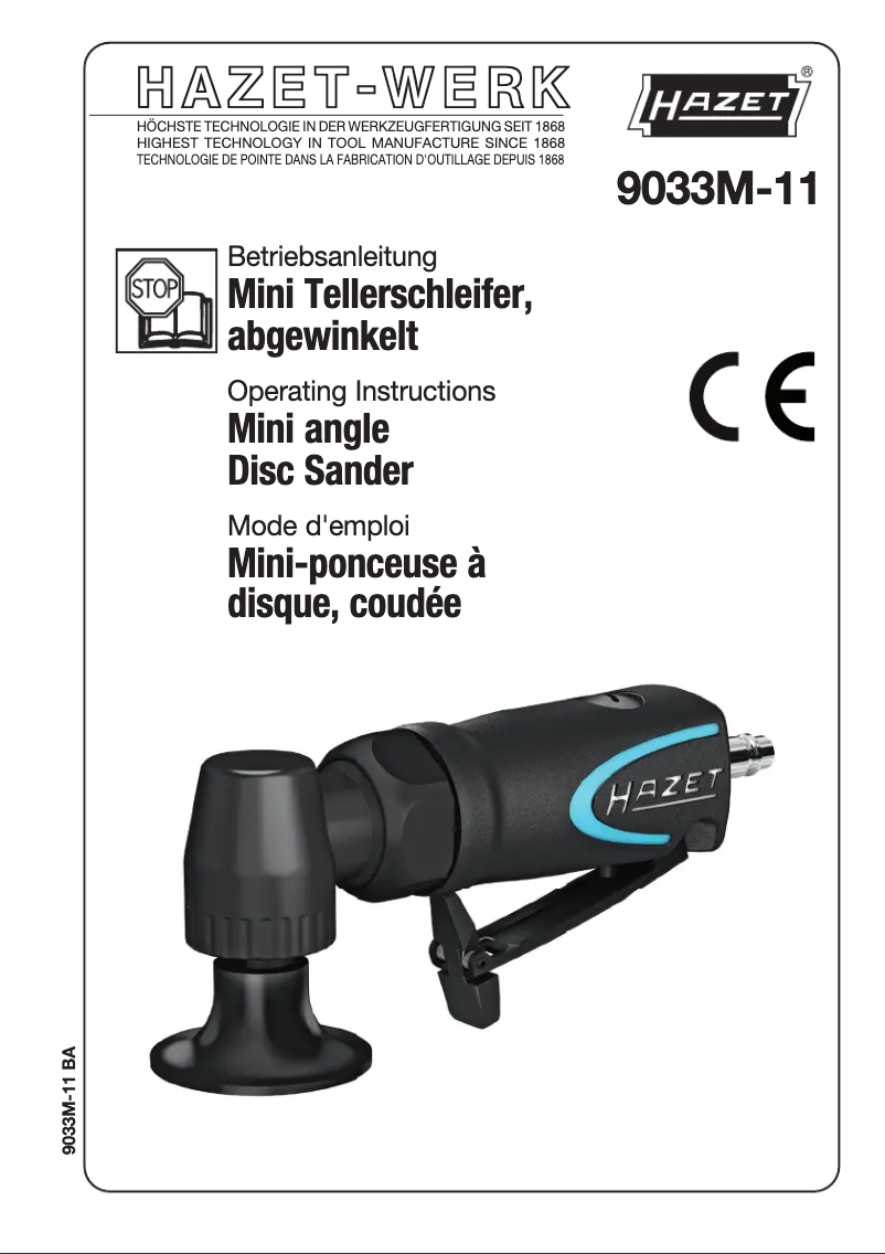 First page image of the manual for 9033M-11