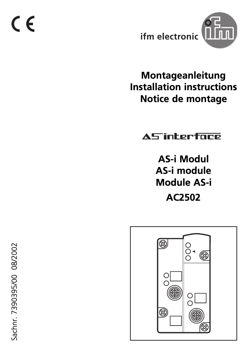 Page 1 of the manual User Manual IFM AC2502