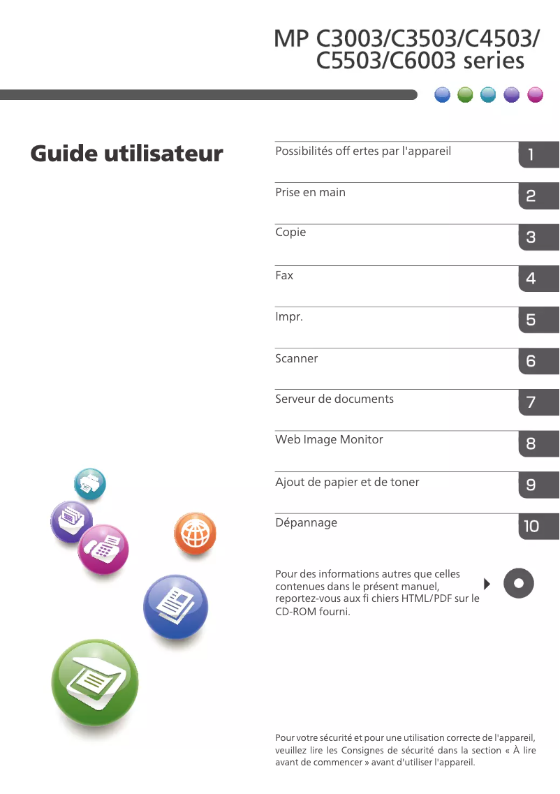 Page 1 of the manual User Manual Ricoh Aficio MP C2000
