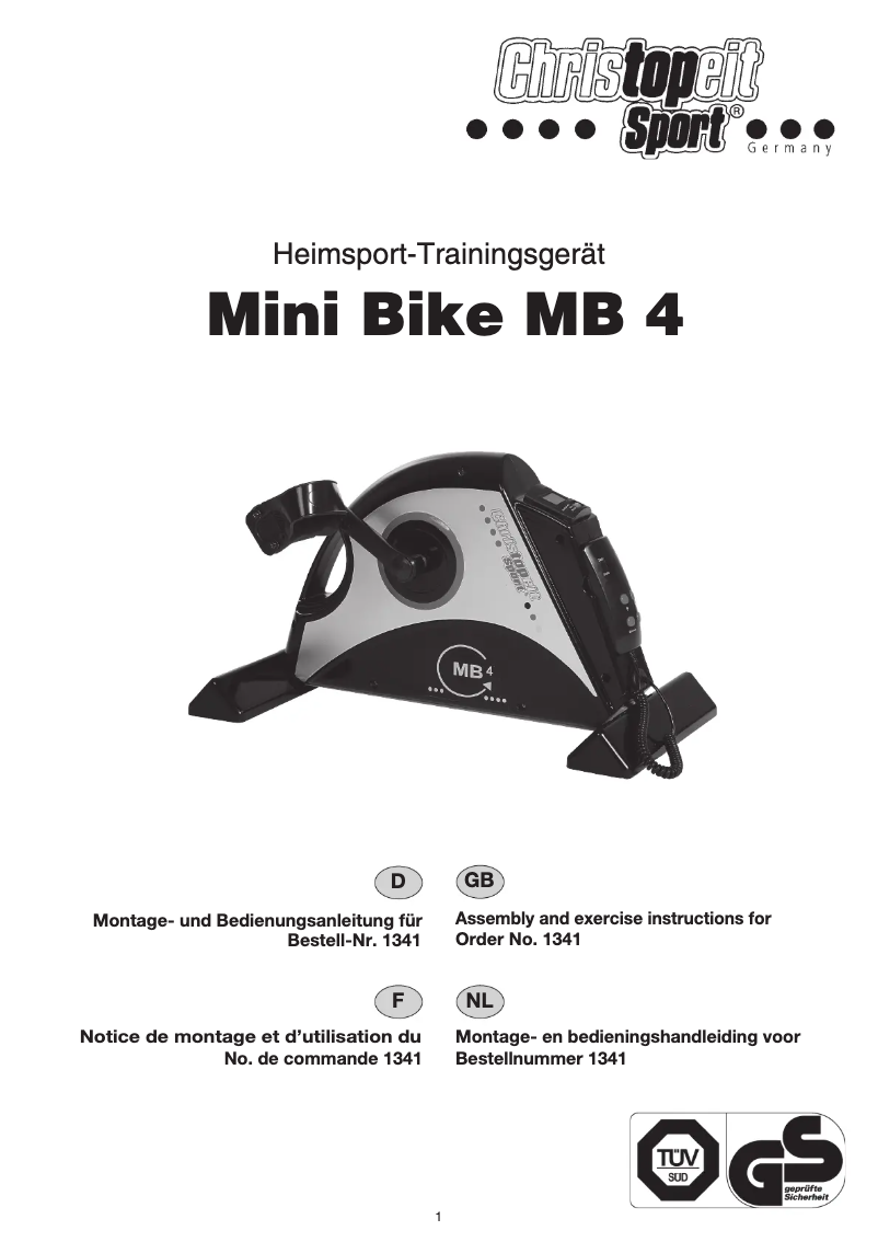 Page 1 of the manual User Manual Christopeit MB 4