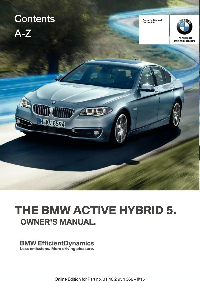 First page image of the manual for ActiveHybrid 5 (2016)
