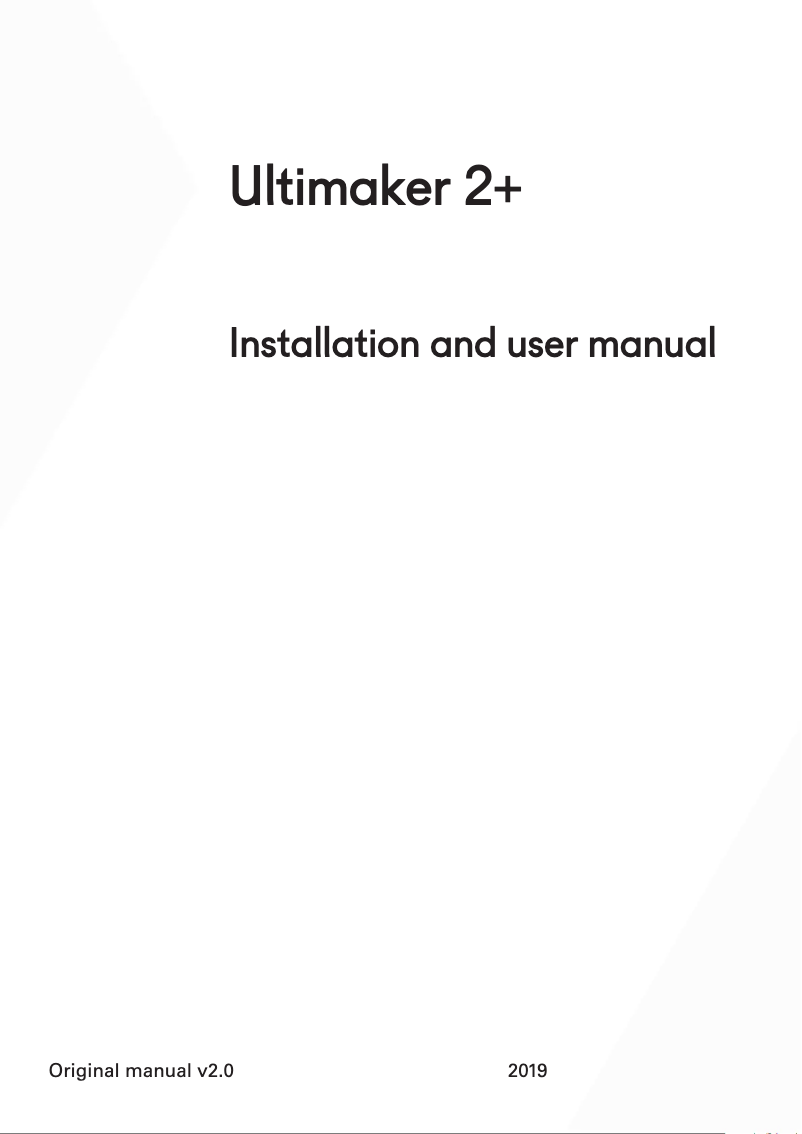 Page 1 of the manual User Manual Ultimaker 2+