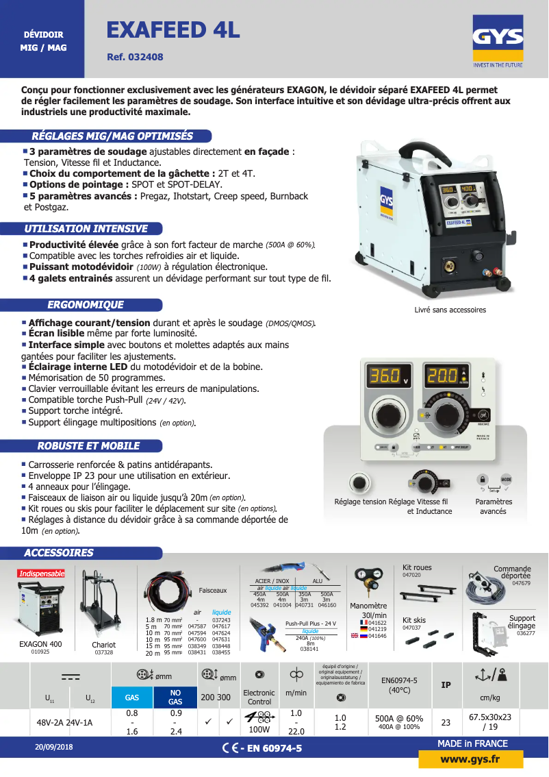 First page image of the manual for Exafeed 4L