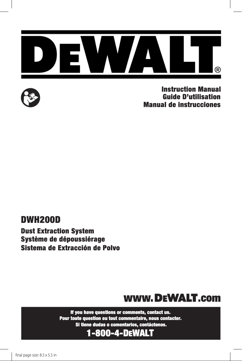 First page image of the manual for DWH200D