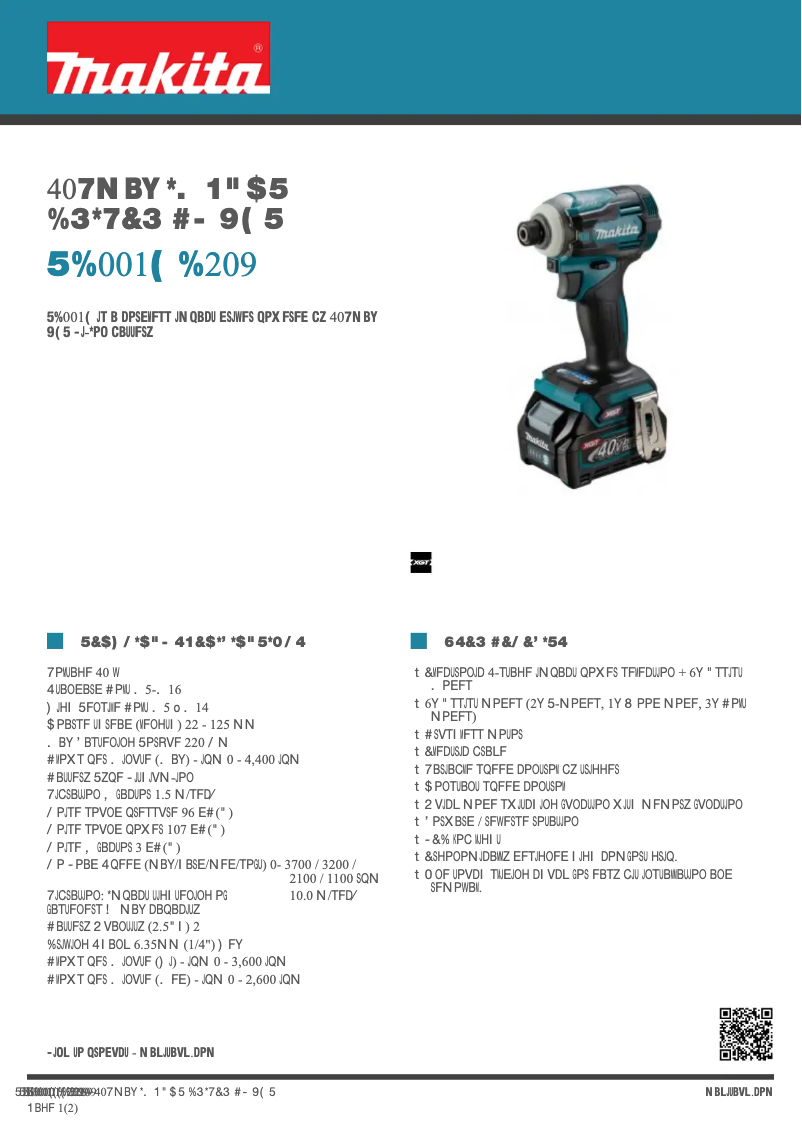 First page image of the manual for TD001GD209