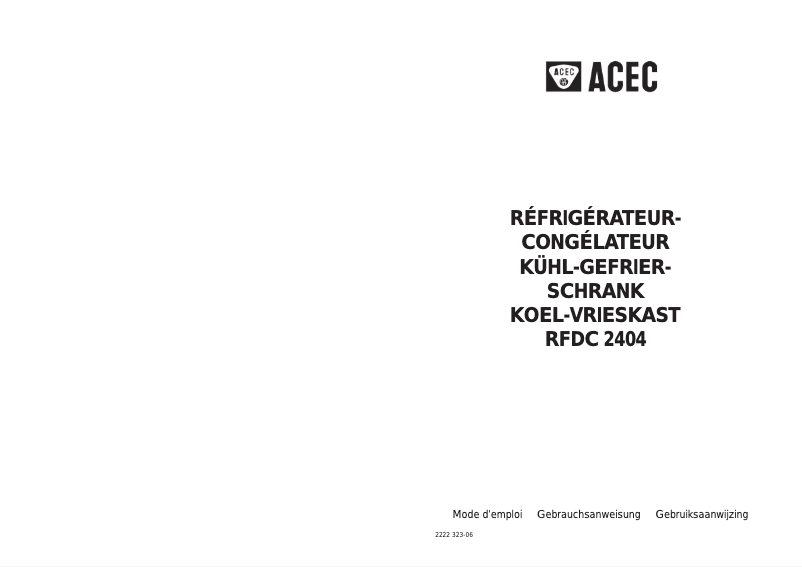 First page image of the manual for RFDC 2404