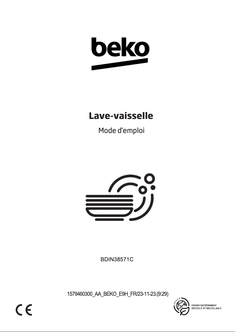 Page 1 of the manual User Manual Beko BDIN38571C