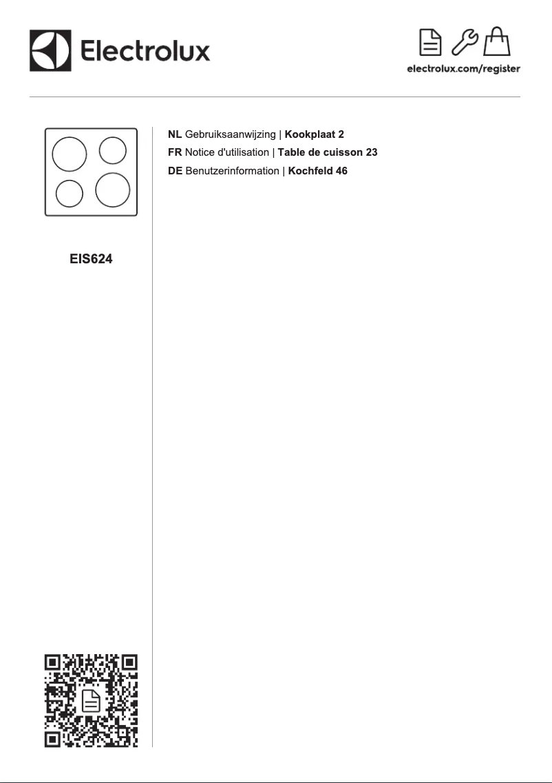 Page 1 of the manual User Manual Electrolux EIS624