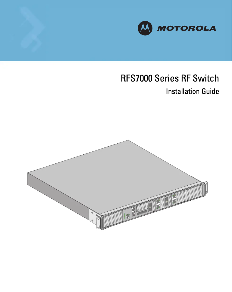 First page image of the manual for RFS7000