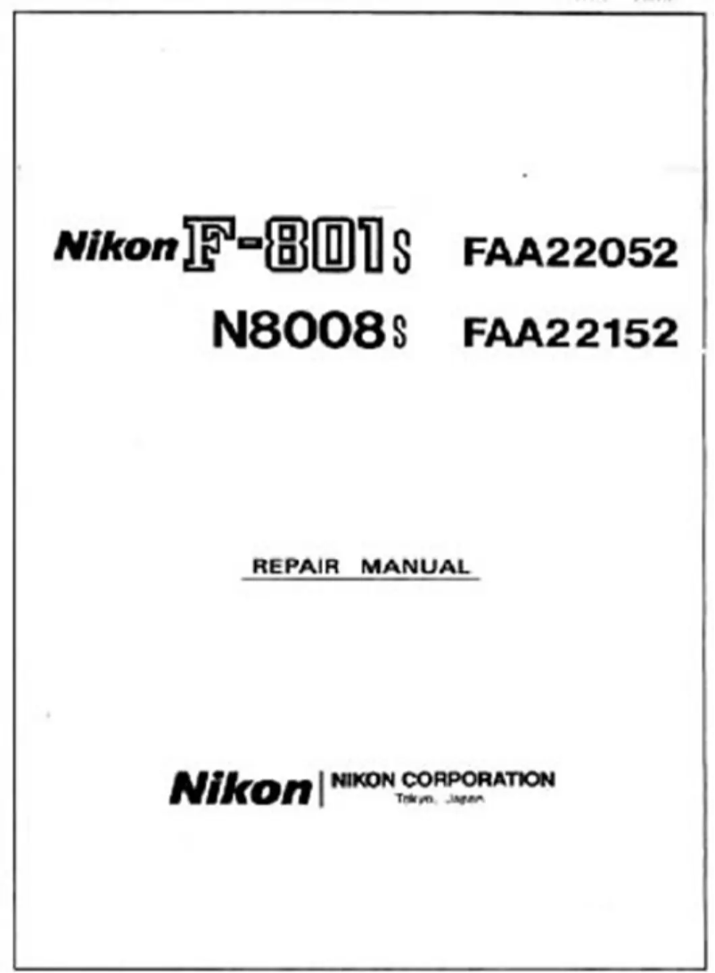 Page 1 of the manual User Manual Nikon F-801