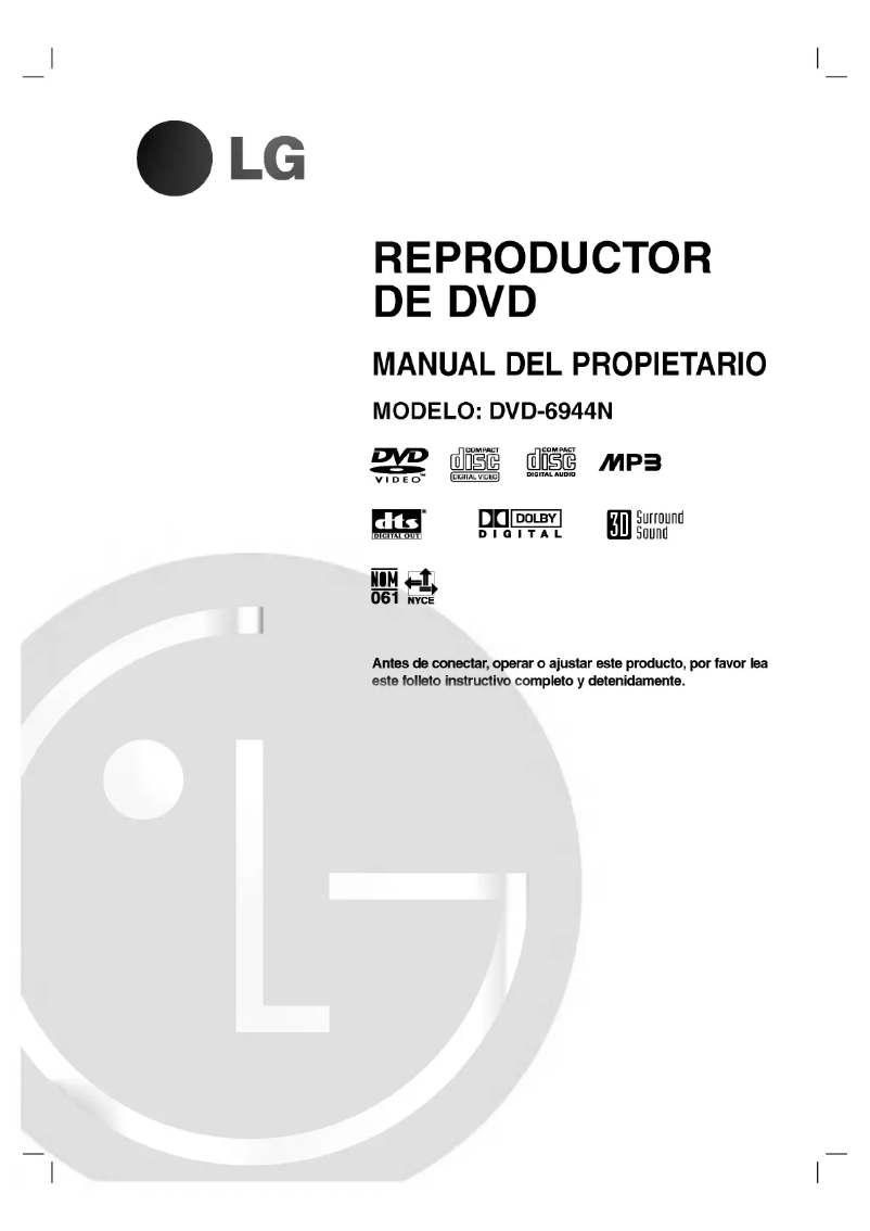 Page 1 of the manual User Manual LG DV6944N