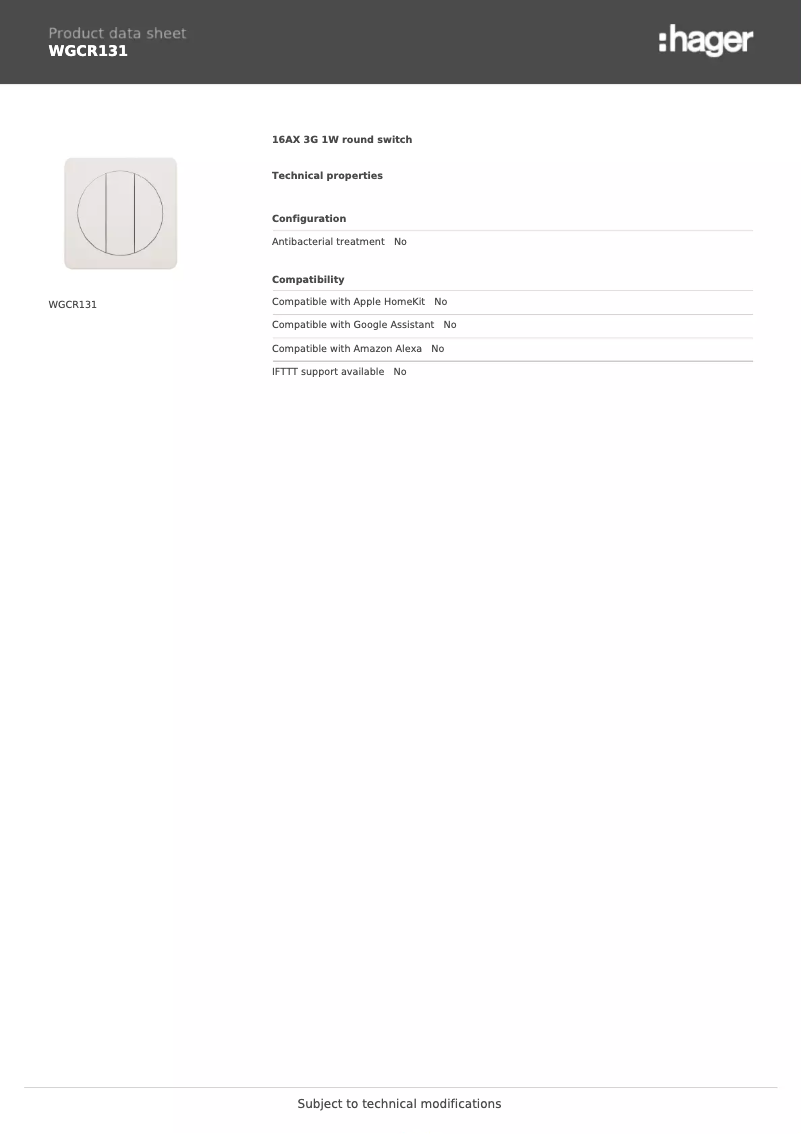 First page image of the manual for WGCR131