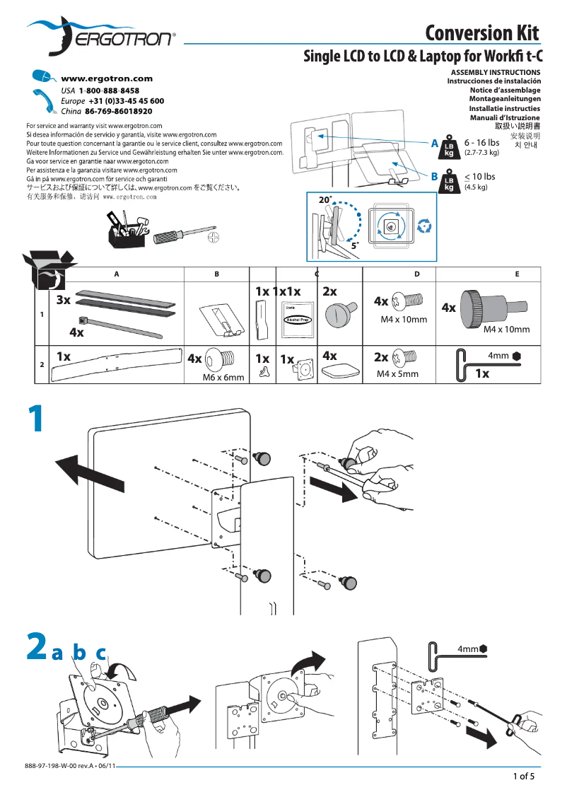 Page 1 of the manual User Manual Ergotron Convert-to-LCD