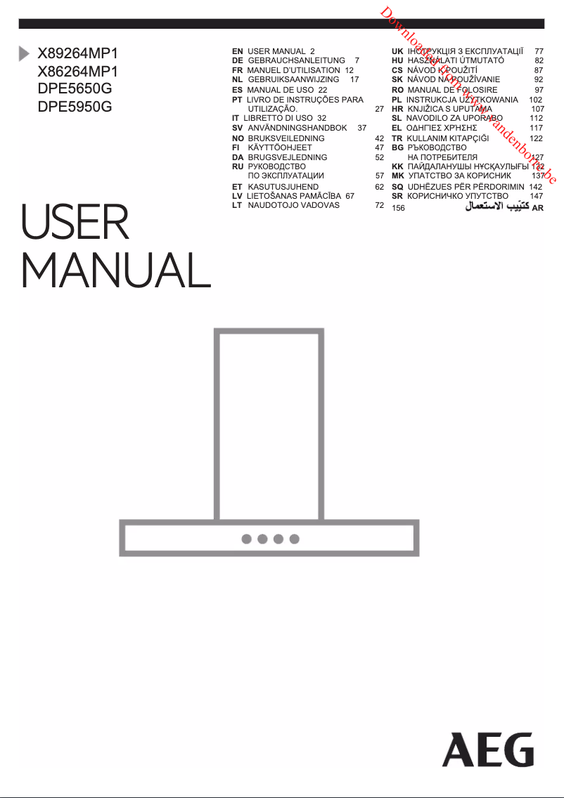 Page 1 of the manual User Manual AEG DPE5950G