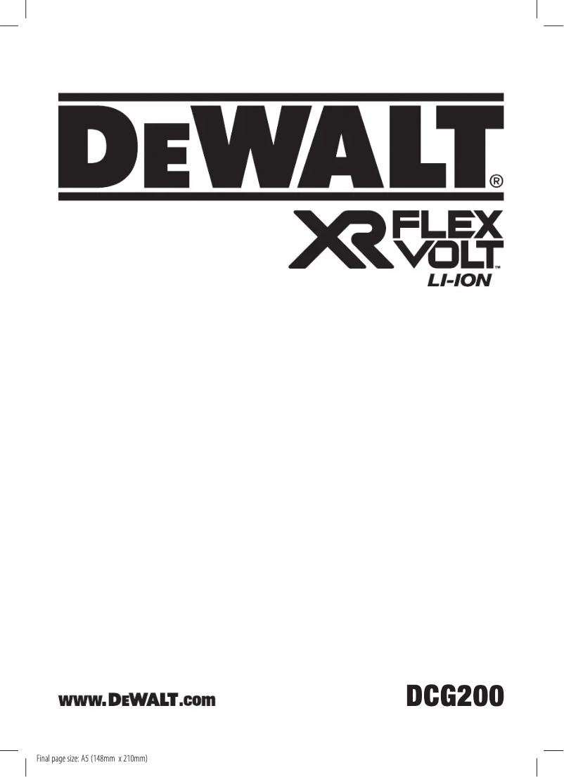 First page image of the manual for DCG200